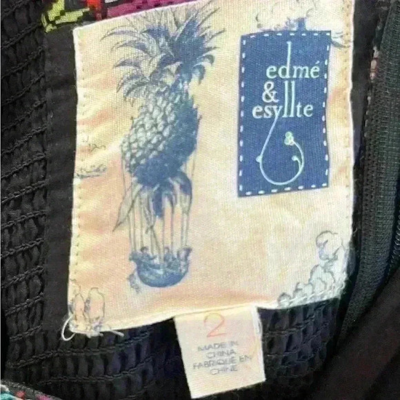 Anthropologie Edme & Esyllte Primula Black Floral Halter Dress Size 2 Small - Picture 8 of 8